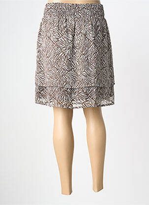 Jupe courte taille élastique marron STREET ONE femme