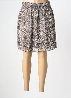 Jupe courte taille élastique marron STREET ONE femme