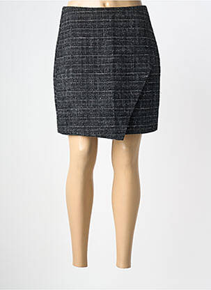Jupe courte tissage tweed noir VILA femme