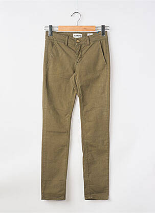 Pantalon chino tissage popeline taille normale vert HAPPY femme