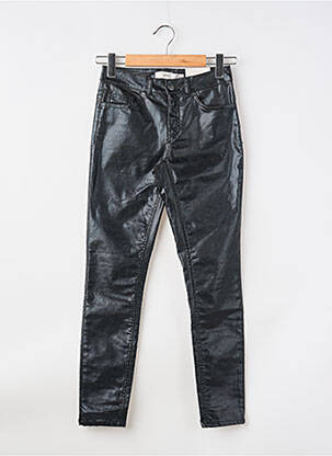 Pantalon slim tissage enduit taille normale noir ICHI femme