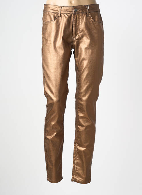 Jeans coupe slim stretch taille normale marron GEISHA femme