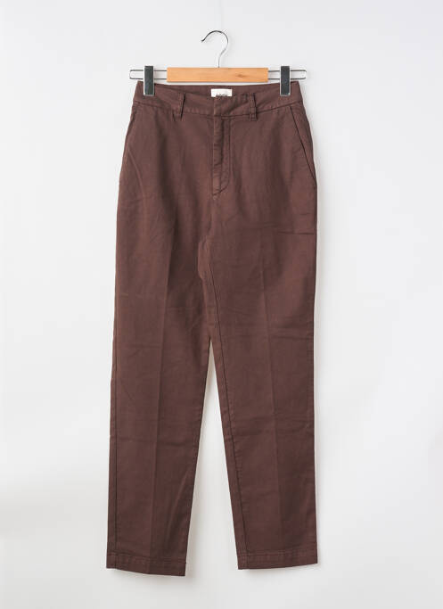Pantalon chino tissage popeline taille normale marron LABDIP femme