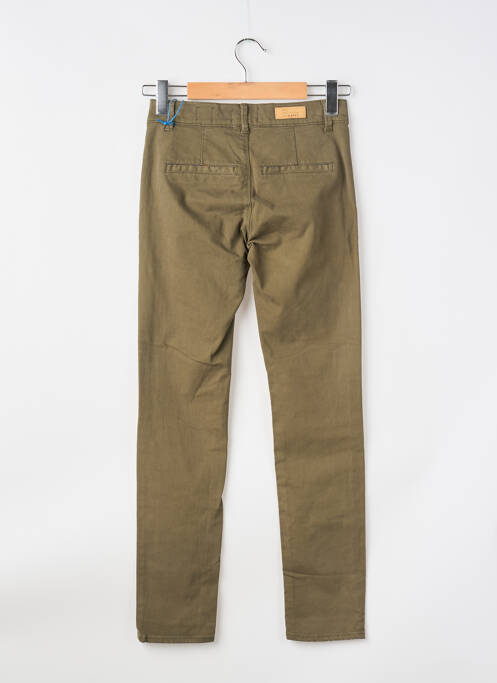 Pantalon chino tissage popeline taille normale vert HAPPY femme