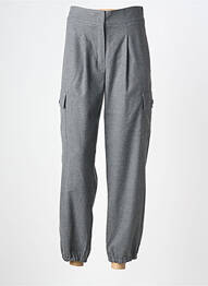 Pantalon cargo taille élastique taille haute gris BETTY BARCLAY femme