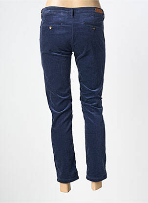 Pantalon chino fermeture zippée sous rabat boutonné taille normale bleu HOD femme