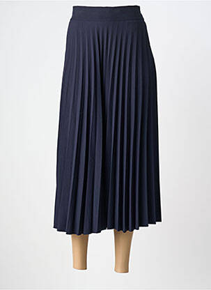 Jupe longue fermeture zip latéral bleu O'MER femme