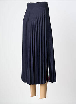 Jupe longue tissage plissé bleu O'MER femme