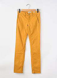 Pantalon chino taille basse taille basse jaune HAPPY femme