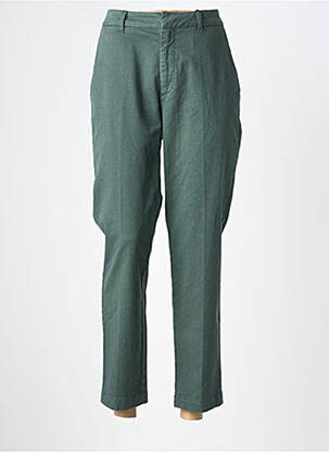 Pantalon chino tissage popeline taille normale vert LABDIP femme
