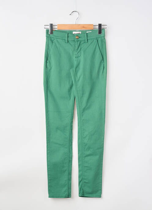 Pantalon chino taille basse taille basse vert HAPPY femme