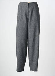 Pantalon droit fermeture zippée sous rabat avec crochet taille normale gris ICHI femme