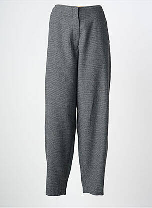 Pantalon droit fermeture zippée sous rabat avec crochet taille normale gris ICHI femme