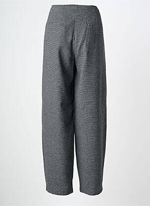 Pantalon droit fermeture zippée sous rabat avec crochet taille normale gris ICHI femme