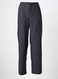 Pantalon droit tissage popeline taille normale bleu HOD femme