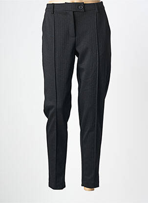 Pantalon chino tissage popeline taille normale noir ICHI femme