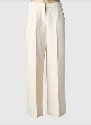 Pantalon droit tissage crêpe taille normale beige B.YOUNG femme