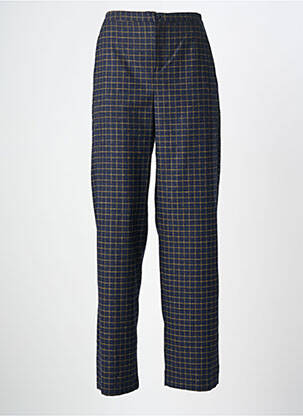 Pantalon droit tissage popeline taille normale bleu HOD femme