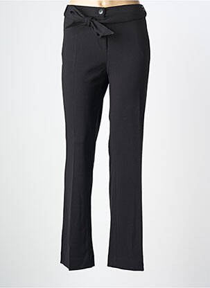 Pantalon droit tissage crêpe taille normale noir SIGNE NATURE femme
