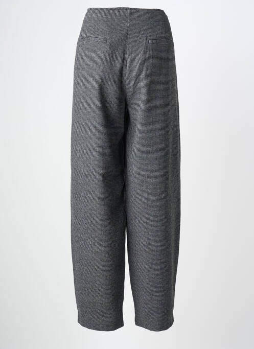 Pantalon droit fermeture zippée sous rabat avec crochet taille normale gris ICHI femme