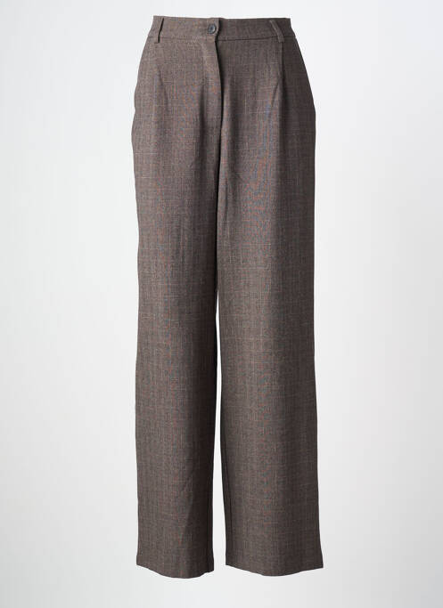 Pantalon droit taille à pinces taille normale marron ARTLOVE femme