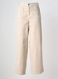 Pantalon large fermeture zippée sous rabat boutonné taille normale beige STREET ONE femme