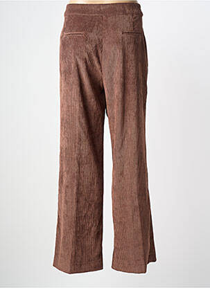 Pantalon large fermeture zippée sous rabat boutonné taille normale marron SIGNE NATURE femme