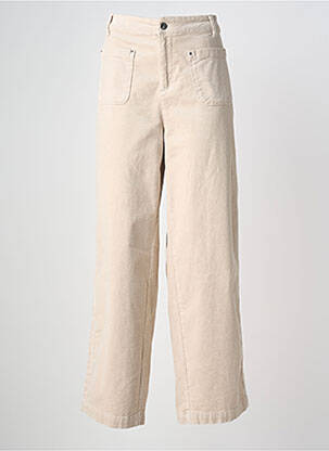 Pantalon large fermeture zippée sous rabat boutonné taille normale beige STREET ONE femme
