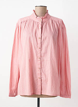 Chemisier coupe droite manches longues rose ANGE femme