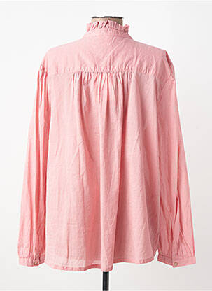Chemisier coupe droite manches longues rose ANGE femme