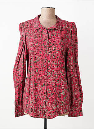 Chemisier imprimé fantaisie manches longues rouge LAURA JO femme