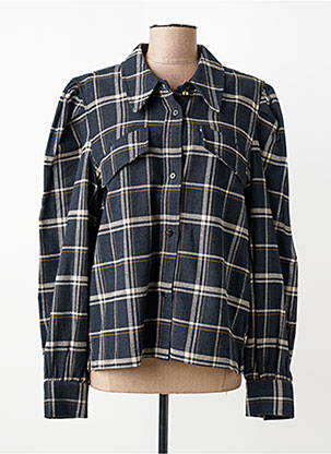 Chemisier coupe droite manches longues bleu SCOTCH & SODA femme