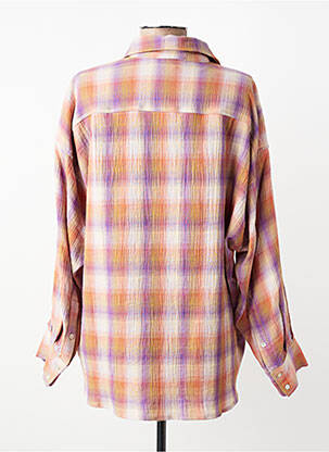 Chemisier tissage crêpe manches longues orange HOD femme
