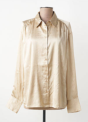 Chemisier coupe droite manches longues beige B.YOUNG femme