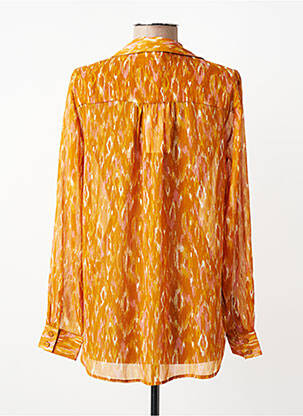 Chemisier tissage crêpe manches longues orange VILA femme