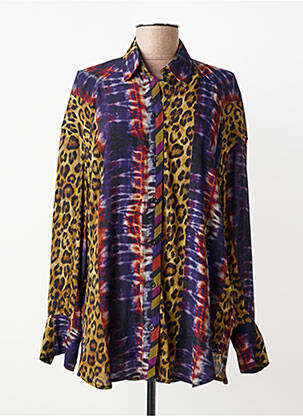 Chemisier tissage crêpe manches longues violet HOD femme