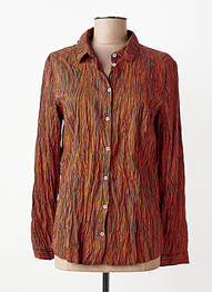 Chemisier coupe cintrée manches longues orange NICE THINGS femme