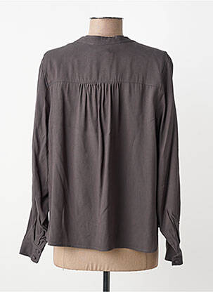 Blouse poignets boutonnés avec fente manches longues gris SELECTED femme
