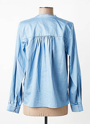 Blouse poignets boutonnés avec fente manches longues bleu SELECTED femme