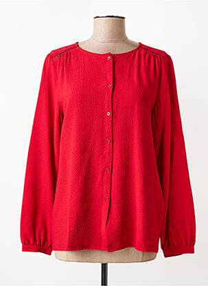 Chemisier tissage crêpe manches longues rouge STREET ONE femme