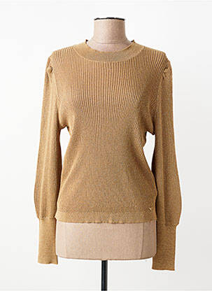 Pull coupe cintrée manches longues or ORFEO femme