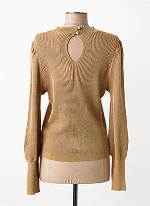 Pull coupe cintrée manches longues or ORFEO femme