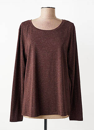 T-shirt manches longues manches longues marron ICHI femme