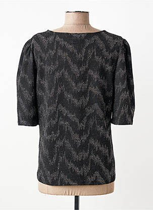 Top stretch manches courtes noir ICHI femme