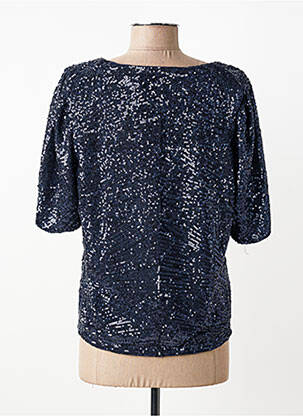 Top stretch manches courtes bleu ICHI femme
