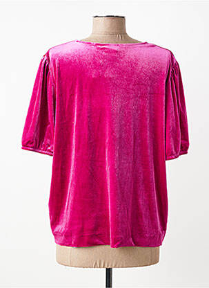 Top stretch manches courtes rose ICHI femme