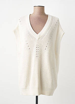 Pull col v manches courtes blanc WHITE STUFF femme