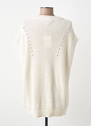 Pull col v manches courtes blanc WHITE STUFF femme