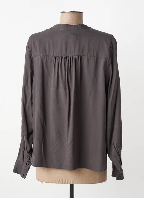 Blouse poignets boutonnés avec fente manches longues gris SELECTED femme