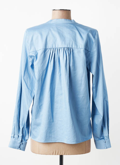 Blouse poignets boutonnés avec fente manches longues bleu SELECTED femme